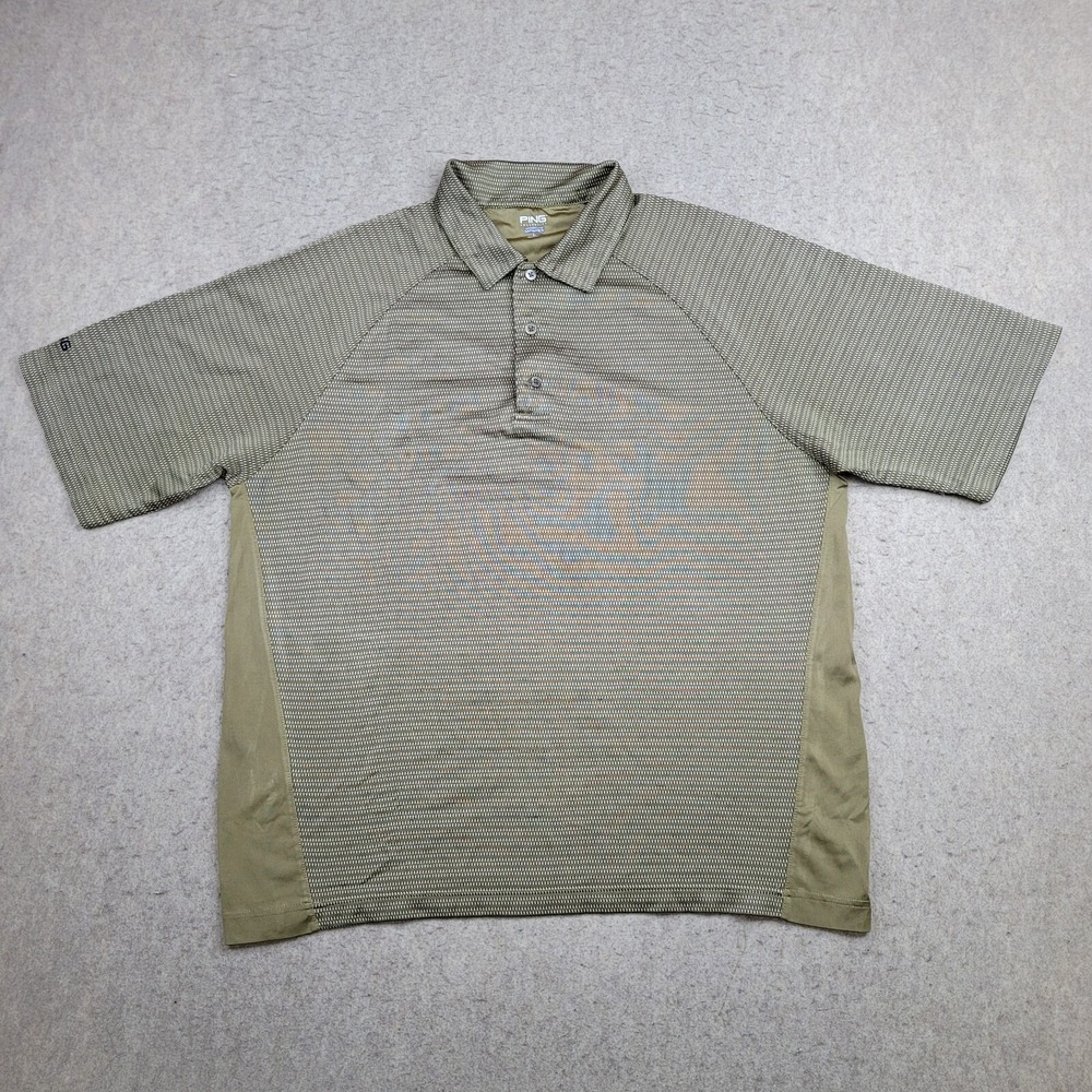 Ping Performance Dynamics‎ Golf Polo Shirt Mens L Green Short Sleeve